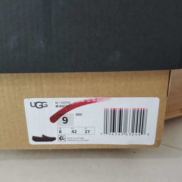 UGG Ascot Slipper Dusted Cocoa Suede Wool Comfort Loafer Men's US 9 NIB - Picture 15 of 15